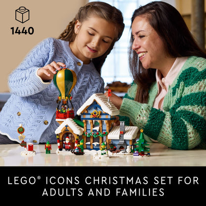 LEGO Icons Santa's Post Office Building Set for Adults - Christmas Village Decoration for Home - Includes Santa Minifigure, 4 Elves Minifigures, & More - Gift for Family- 10339