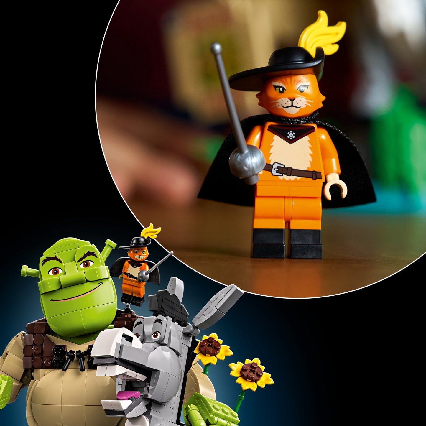 LEGO Shrek: Shrek, Donkey & Puss in Boots - Building Set for Adults, Ages 18+ - Father's Day Gift Idea - Movie Memorabilia for Home Office, Book Shelf Decor - Movie Gift for Women & Men - 72423