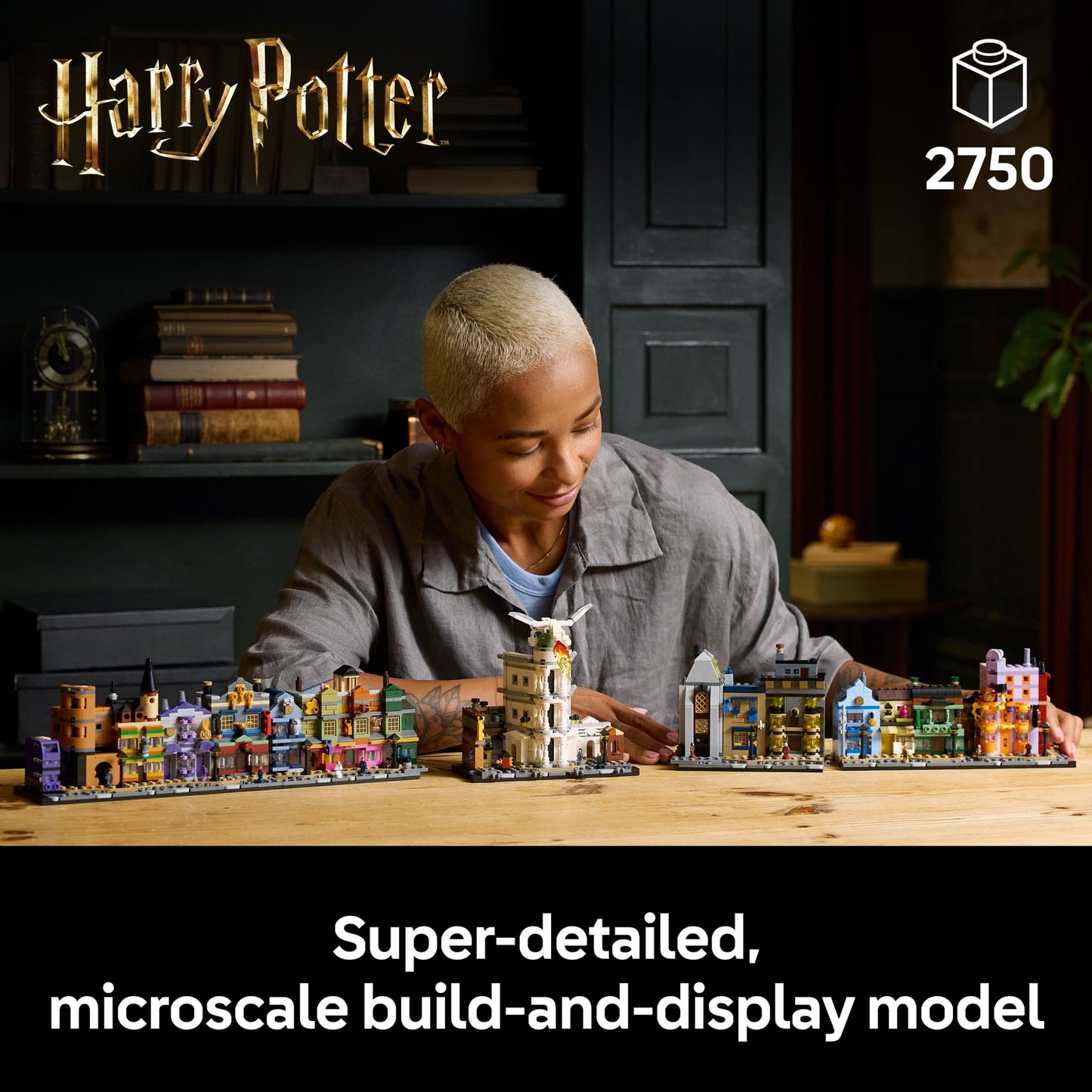LEGO Harry Potter Diagon Alley Wizarding Shops Building Set for Adults - Collectible Kit for Harry Potter Fans With 12 Microfigures - Gift Idea for Men, Women, Fans - 76444
