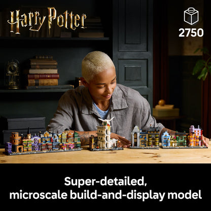 LEGO Harry Potter Diagon Alley Wizarding Shops Building Set for Adults - Collectible Kit for Harry Potter Fans With 12 Microfigures - Gift Idea for Men, Women, Fans - 76444
