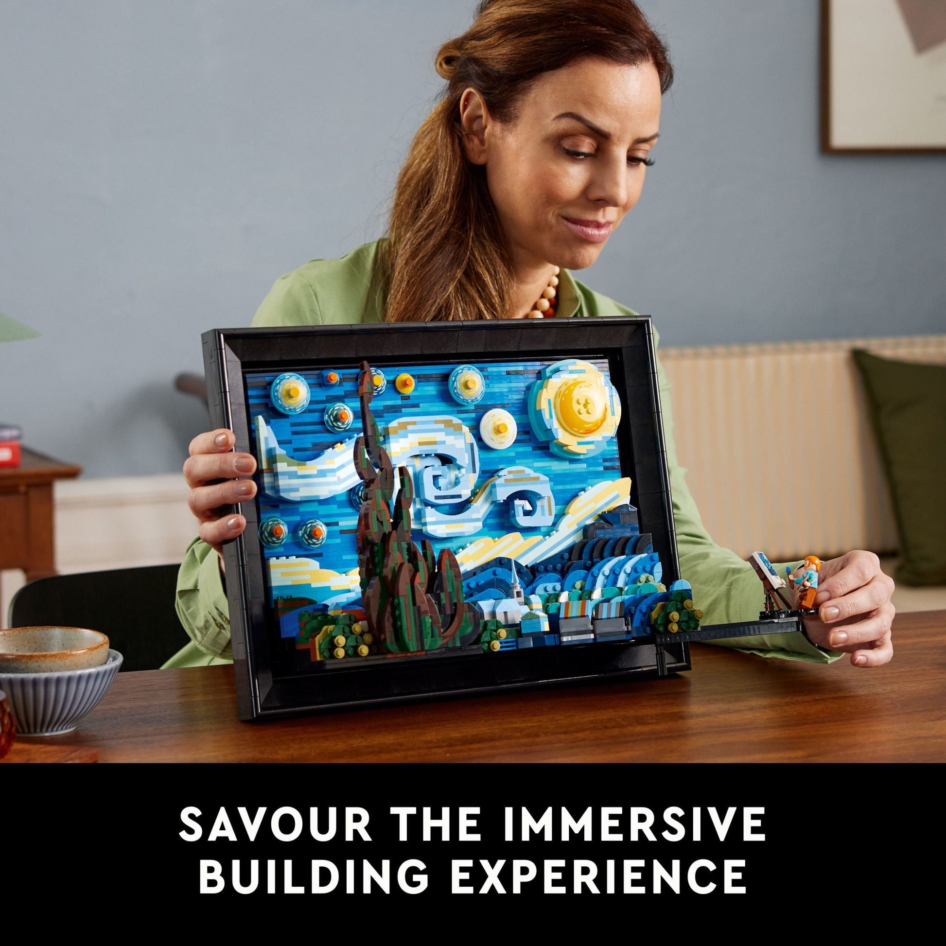 LEGO Ideas Vincent Van Gogh The Starry Night - 3D Puzzle Building Set for Adults, Ages 18+ - Beautifully Detailed Home Wall Art Decor - Unique Gift Idea for Art Fans - 21333