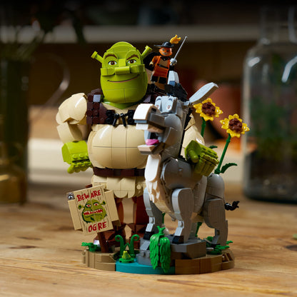 LEGO Shrek: Shrek, Donkey & Puss in Boots - Building Set for Adults, Ages 18+ - Father's Day Gift Idea - Movie Memorabilia for Home Office, Book Shelf Decor - Movie Gift for Women & Men - 72423