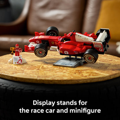 LEGO Icons Ferrari F2004 & Michael Schumacher Building Set for Adults, Ages 18+ - Ferrari F1 Bedroom, Home Office, Desk Decor - Gift Ideas for Men, Women, & Fans - 11375