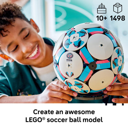 LEGO Editions Soccer Ball - Building Toy for Kids - Collectible Sports Decor for Boys & Girls, Ages 10+ - Includes Micro Stadium - Fathers Day Gift - 43019