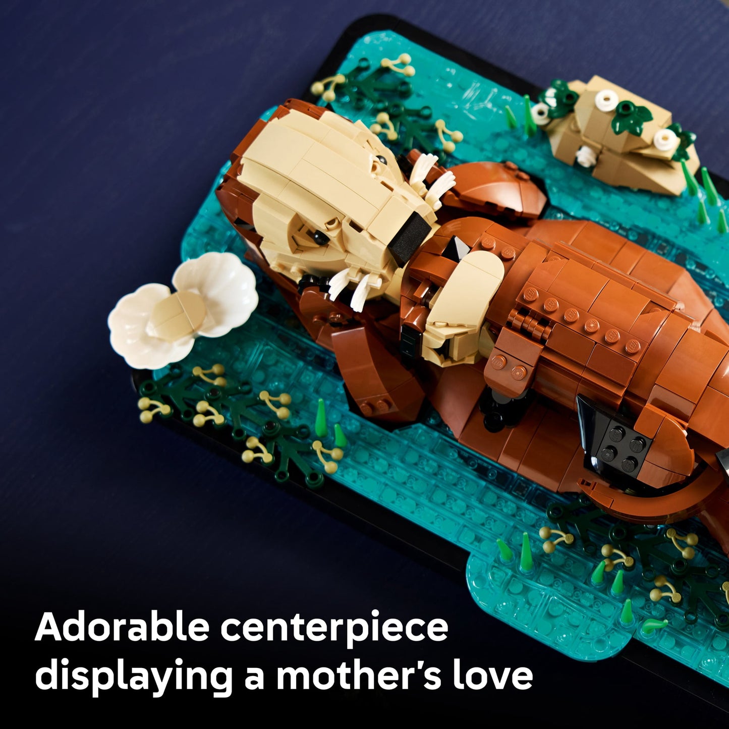 LEGO Ideas Floating Sea Otters Building Sets for Adults - Room or Office Decor for Women & Men, Ages 18+ - Gift Ideas for Birthday - 21366