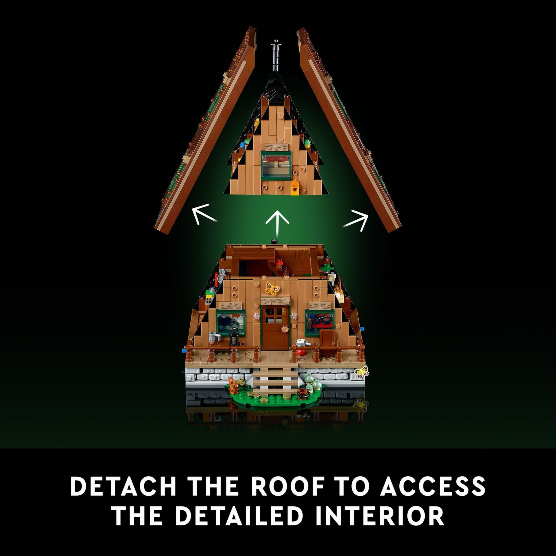 LEGO Ideas A-Frame Cabin Building Set for Adults - Detailed DIY Miniature House Model Kit, Ages 18+ Years - Gifts for Men & Women - 21338