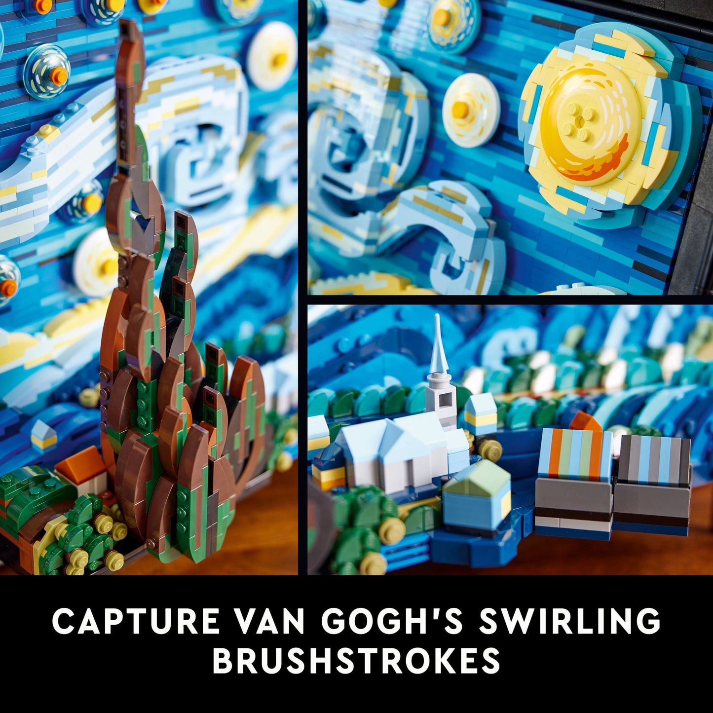 LEGO Ideas Vincent Van Gogh The Starry Night - 3D Puzzle Building Set for Adults, Ages 18+ - Beautifully Detailed Home Wall Art Decor - Unique Gift Idea for Art Fans - 21333