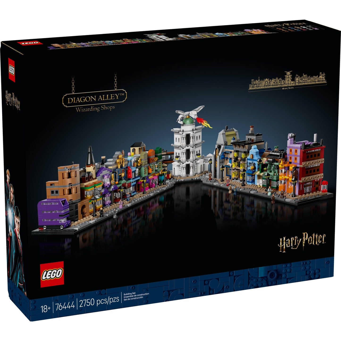 LEGO Harry Potter Diagon Alley Wizarding Shops Building Set for Adults - Collectible Kit for Harry Potter Fans With 12 Microfigures - Gift Idea for Men, Women, Fans - 76444