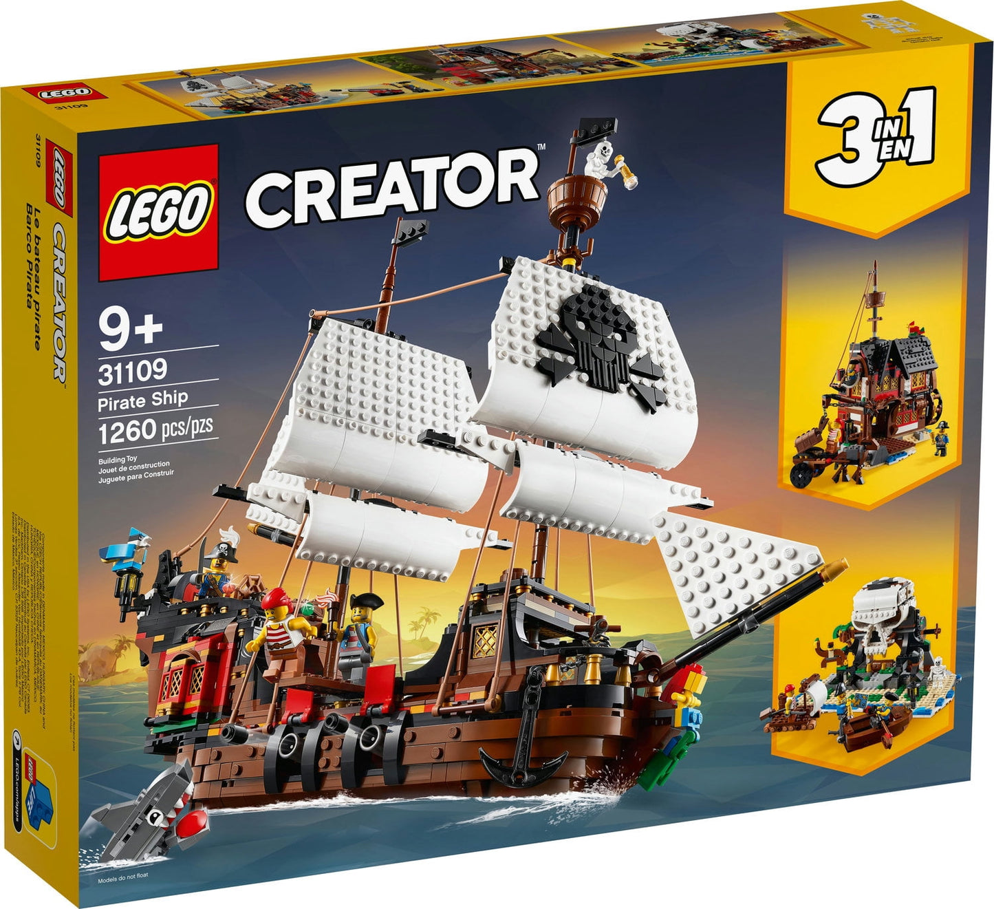 LEGO Creator 3 in 1 Pirate Ship 9+ years, 1260 pieces