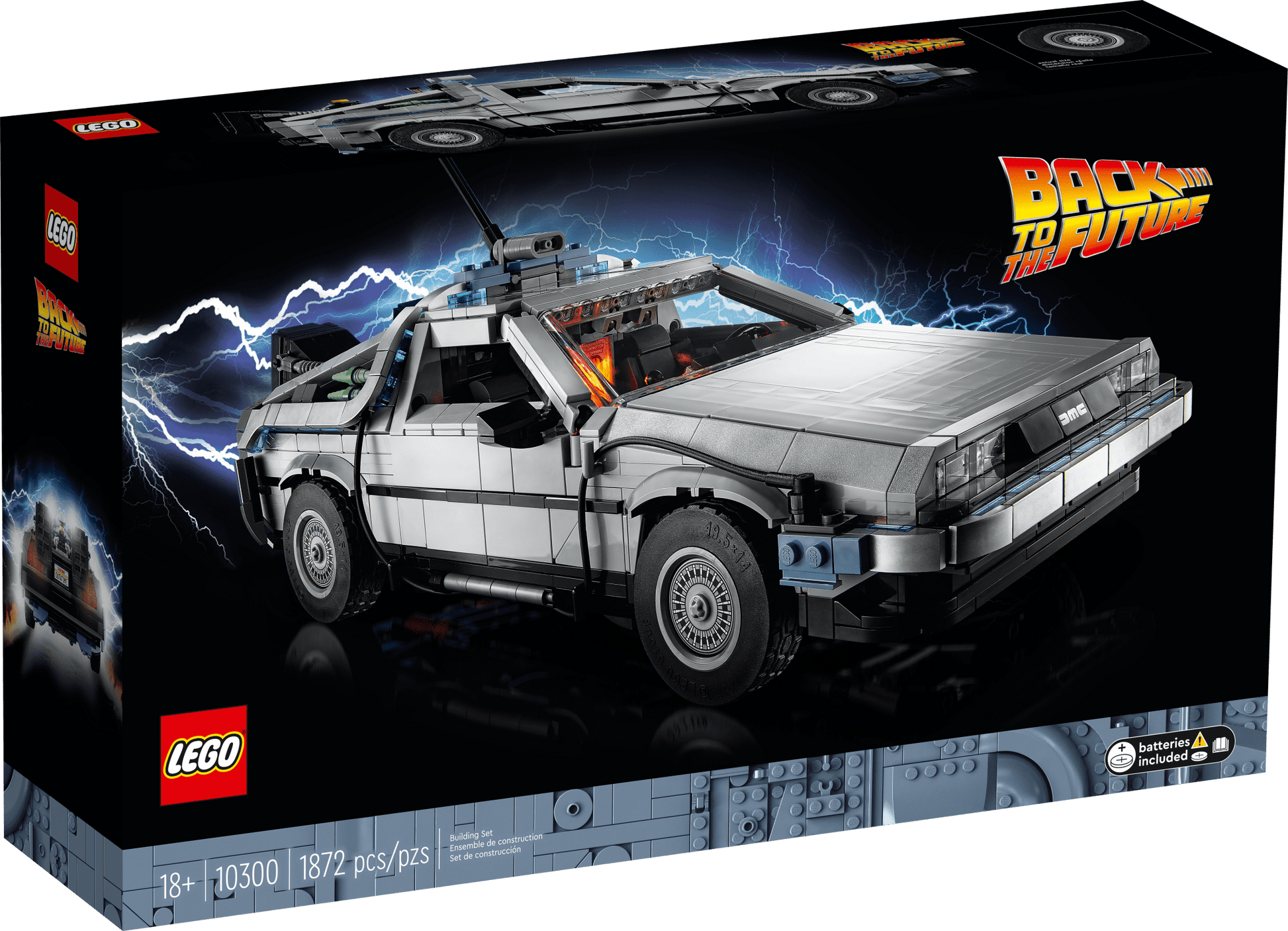 LEGO Icons Back to the Future Time Machine 10300, Model Car Building Kit, Based on the DeLorean from the Classic Movie