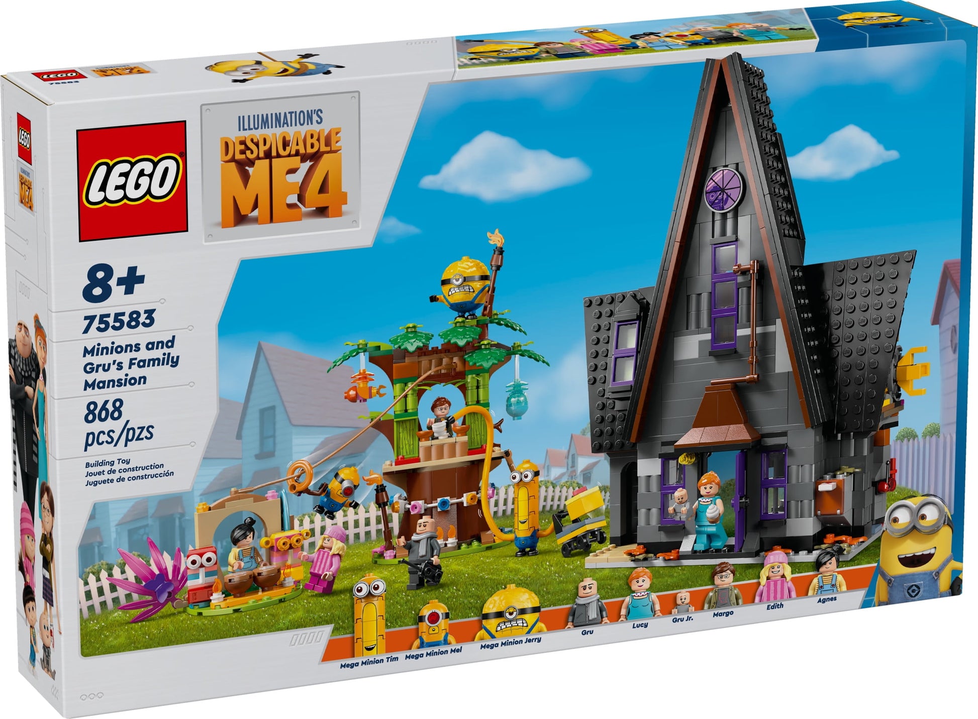 LEGO Despicable Me 4 Minions and Gru's Family Mansion - Minions Toy House and Treehouse from Movie - Creative Gift for Boys and Girls Aged 8+, 75583