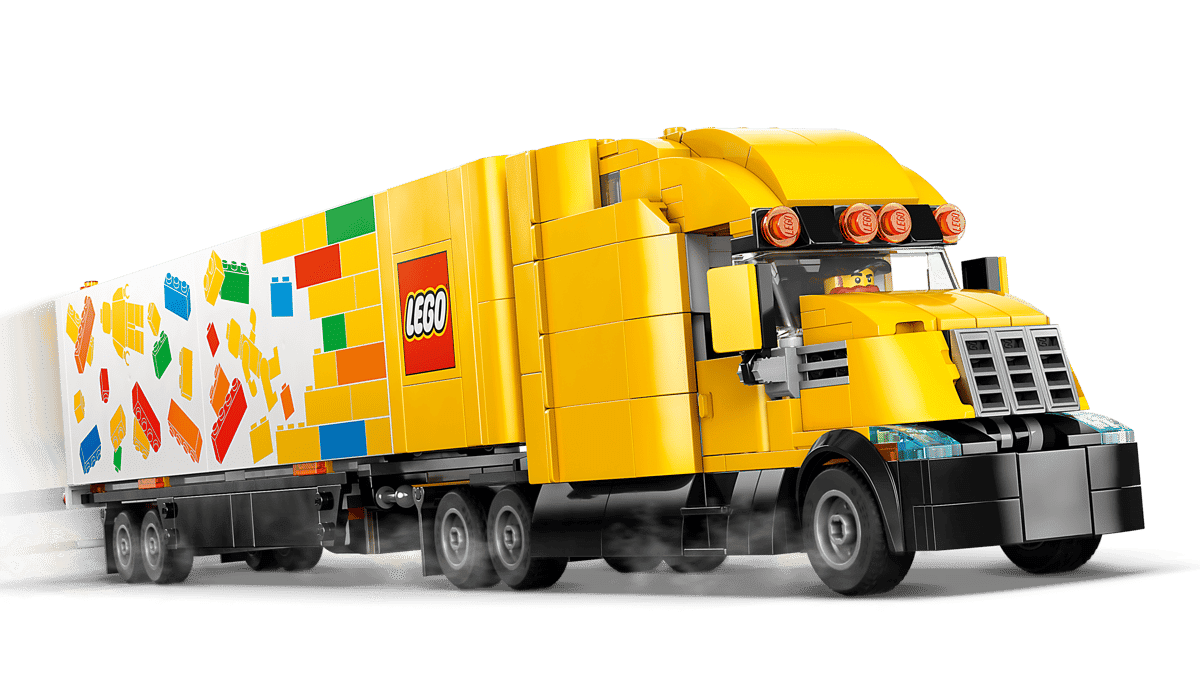 LEGO City Yellow Delivery Truck Toy, Comes with a Semitruck Model, Forklift and 4 Minifigures for Pretend Play, Fun Birthday Gift Idea for Kids' 8 Years Old and Up, 60440