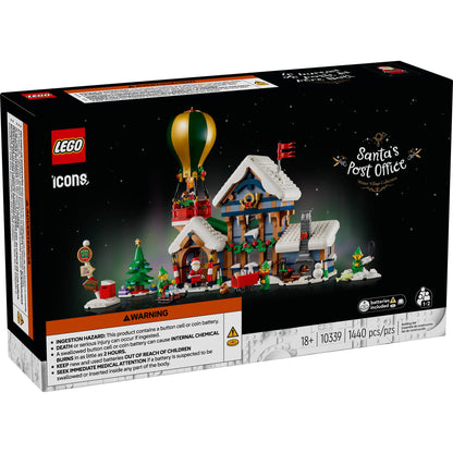 LEGO Icons Santa's Post Office Building Set for Adults - Christmas Village Decoration for Home - Includes Santa Minifigure, 4 Elves Minifigures, & More - Gift for Family- 10339
