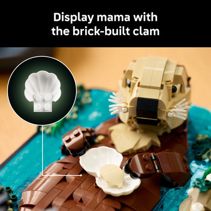 LEGO Ideas Floating Sea Otters Building Sets for Adults - Room or Office Decor for Women & Men, Ages 18+ - Gift Ideas for Birthday - 21366