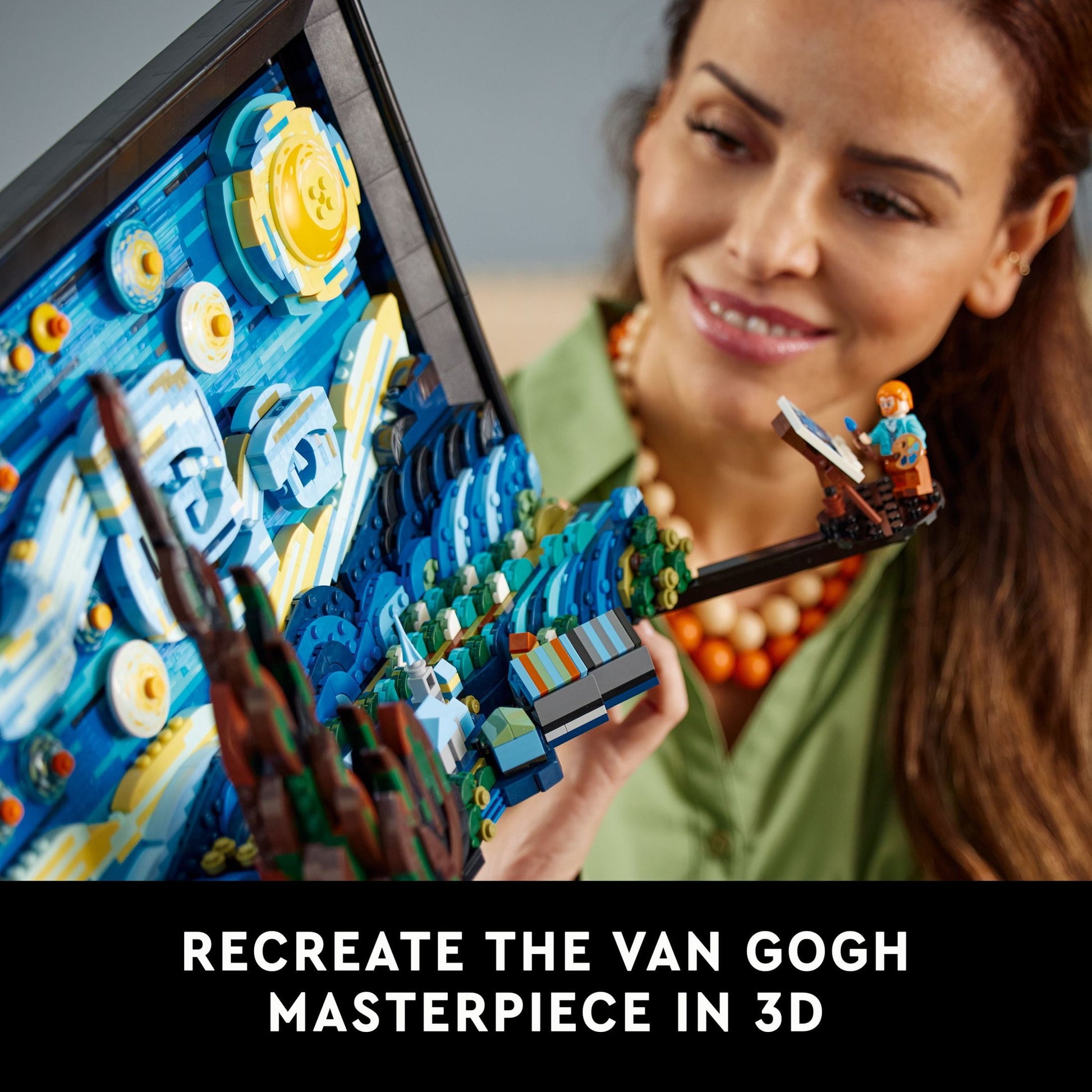LEGO Ideas Vincent Van Gogh The Starry Night - 3D Puzzle Building Set for Adults, Ages 18+ - Beautifully Detailed Home Wall Art Decor - Unique Gift Idea for Art Fans - 21333