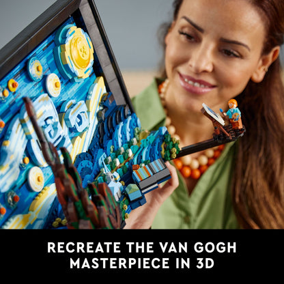 LEGO Ideas Vincent Van Gogh The Starry Night - 3D Puzzle Building Set for Adults, Ages 18+ - Beautifully Detailed Home Wall Art Decor - Unique Gift Idea for Art Fans - 21333